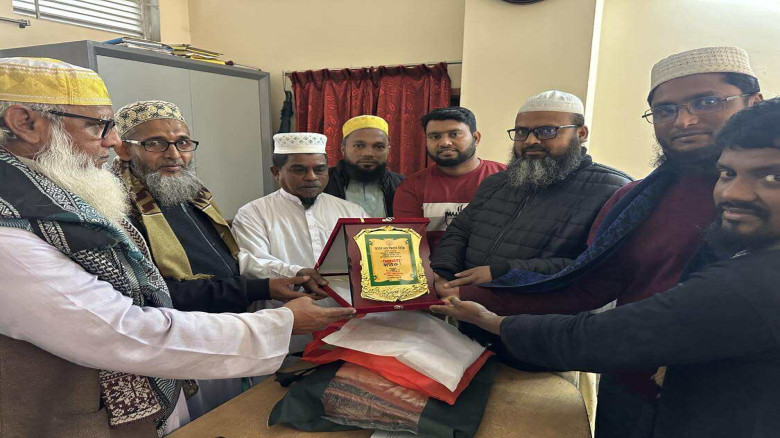 রাজারগাঁও ফাজিল ডিগ্রি মাদরাসার অফিস সহায়ক ইছহাক মিজির অবসর 