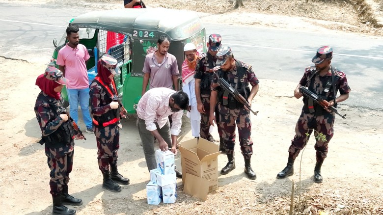 হবিগঞ্জ সীমান্তে জ্বালানি তেল ও পণ্য পাচার রোধে ৫৫ বিজিবির ক