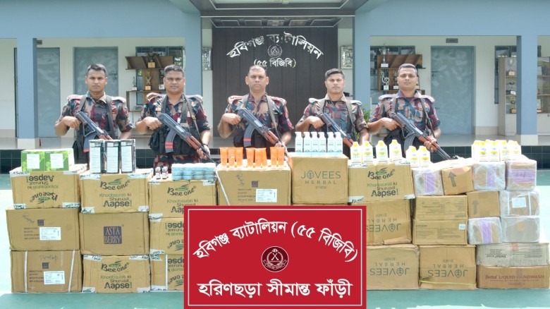 হবিগঞ্জে বিজিবির অভিযানে ১ কোটি টাকার ভারতীয় পণ্য আটক